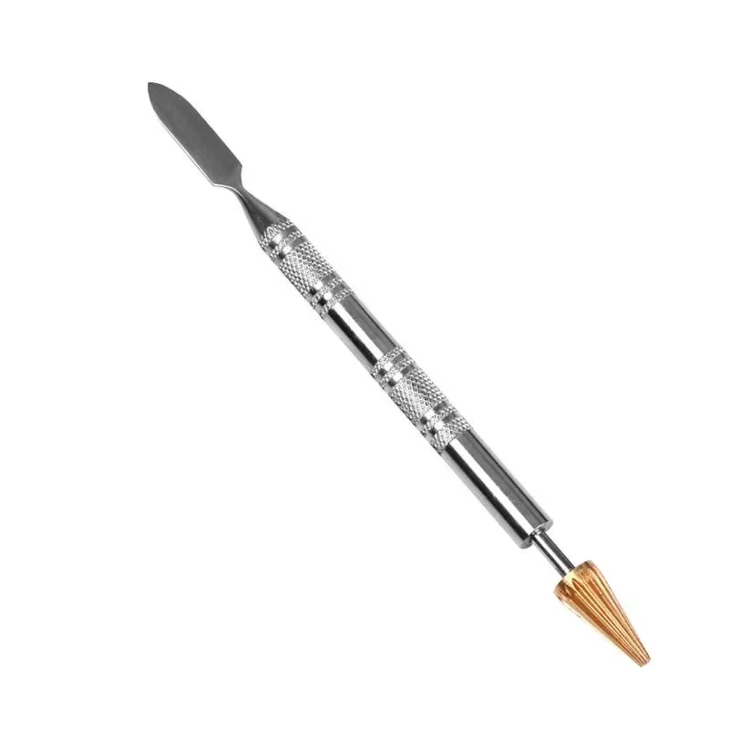 Bord du cuir Double tête colle en laiton rouleau de peinture collage à l'huile stylo de colorant bât