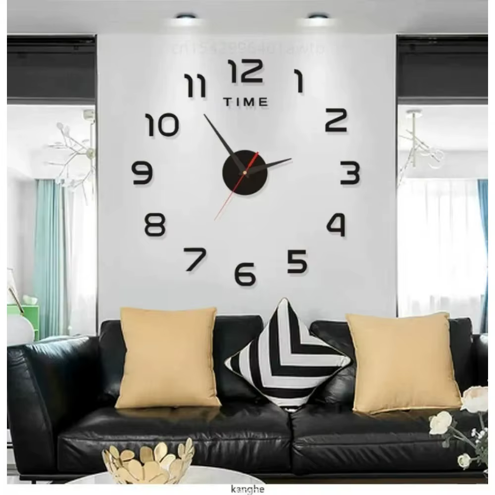 Grande Horloge murale au Design moderne 3D, à Quartz, à la mode, miroir acrylique, autocollants, déc