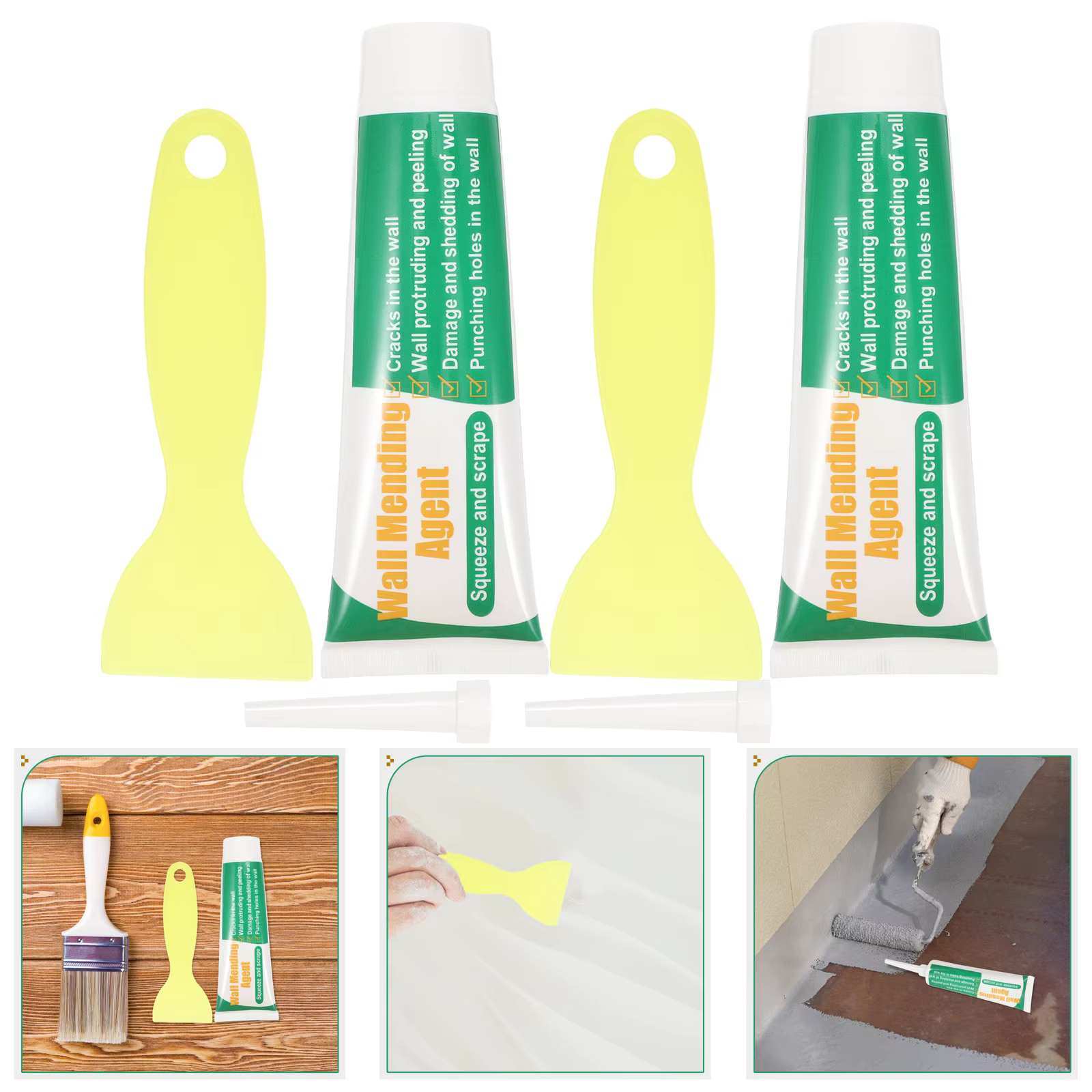 2 ensembles de pâte de réparation murale, crème de réparation imperméable pour fissures murales, tro