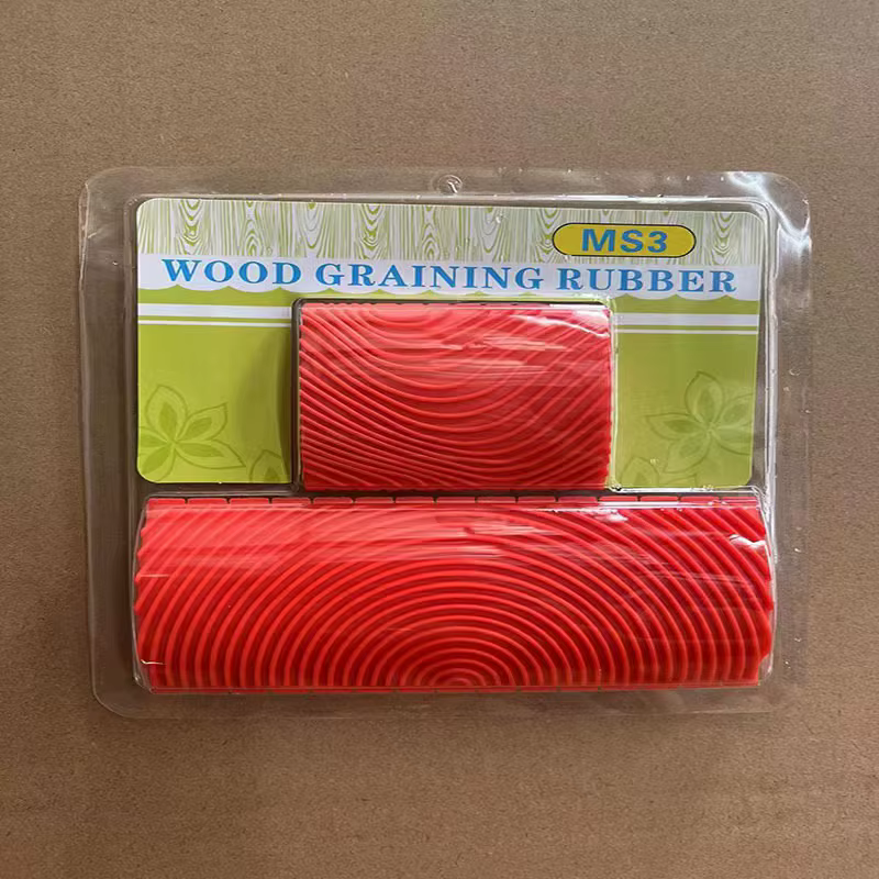Brosse à rouleau en caoutchouc pour peinture murale, outils de grainage du bois, décoration de la ma