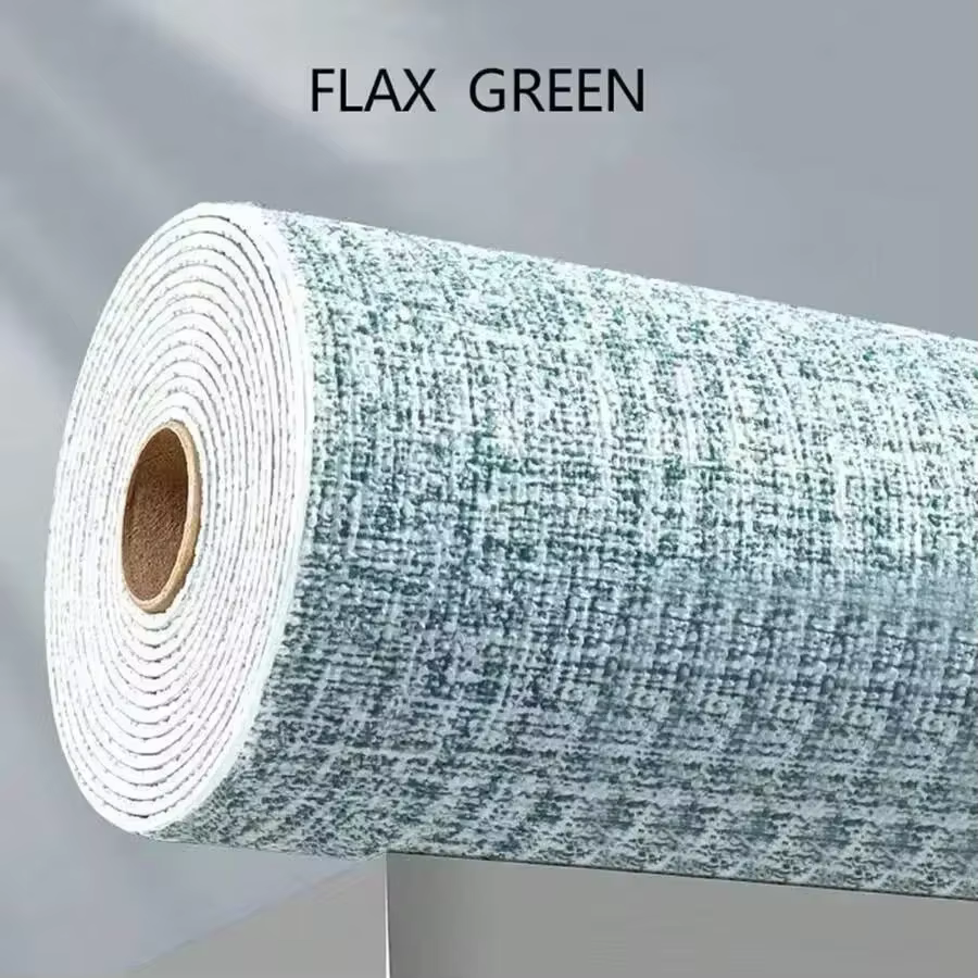Papier peint Texture lin 3D coloré, autocollant mural épais résistant à l'humidité, décoration de ma