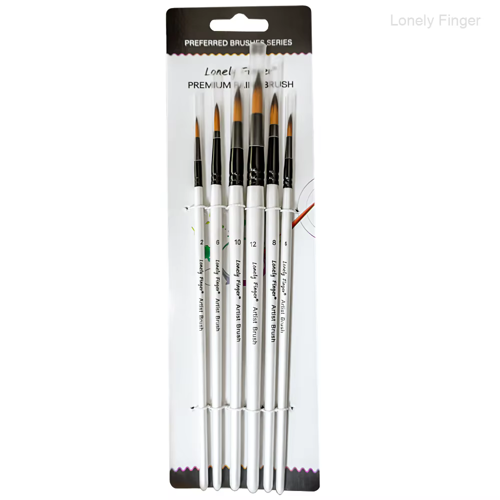 Pinceaux ronds et angulaires pour peinture acrylique, ensemble de petits pinceaux à poignée en bois