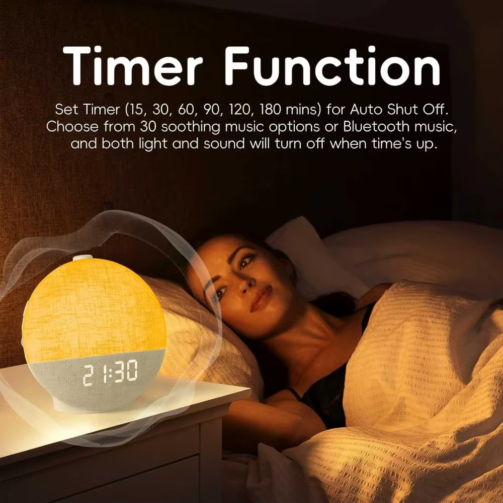 Réveil lumière lever du soleil réveil bruit blanc Machine sonore haut-parleur Bluetooth couleur chan
