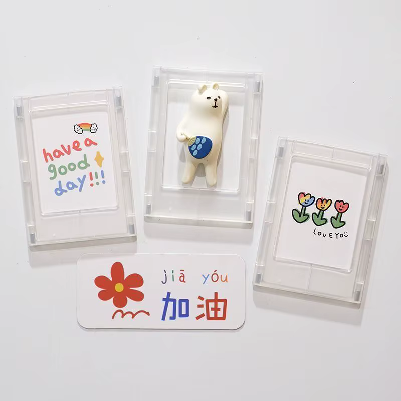 Cadre Photo de Testeur Minimaliste de 3 Pouces, avec Carte Acrylique Transparente Magnétique, Adapté