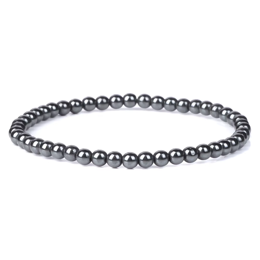 Bracelet en hématite pour hommes, perte de poids, perle d'hématite noire non magnétique, guérison, t