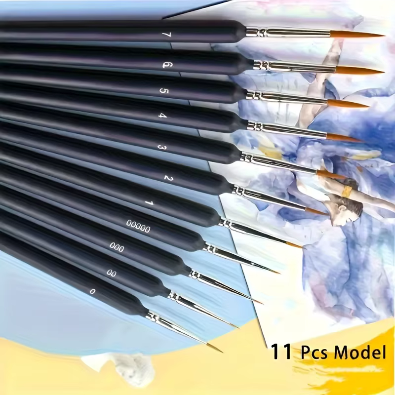 Lot de 11/22 pinceaux professionnels pour dessin de lignes fines - Recommandés par les professionnel