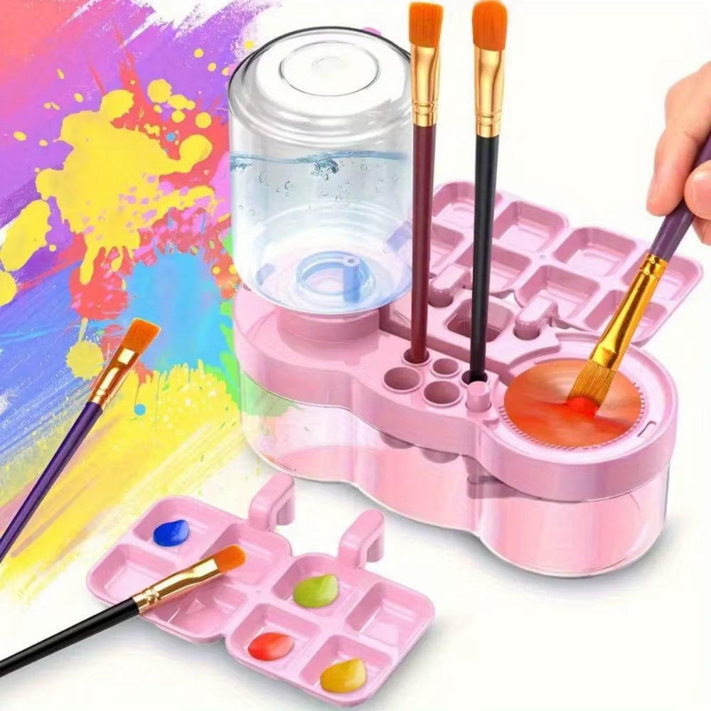Système de Cycle d'eau, nettoyeur de pinceaux avec Palette de peinture, porte-gobelet de rinçage pou
