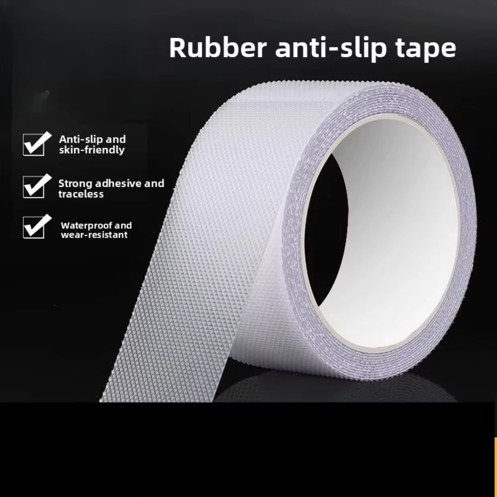 1 rouleau de ruban antidérapant, coussinet en silicone transparent auto-adhésif résistant à l'usure,