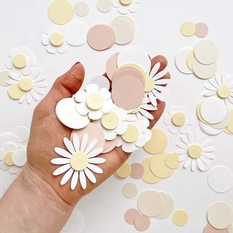 1 sac doux rond marguerite fleur papier confettis mariage fleur Table disperser bébé douche fête d'a