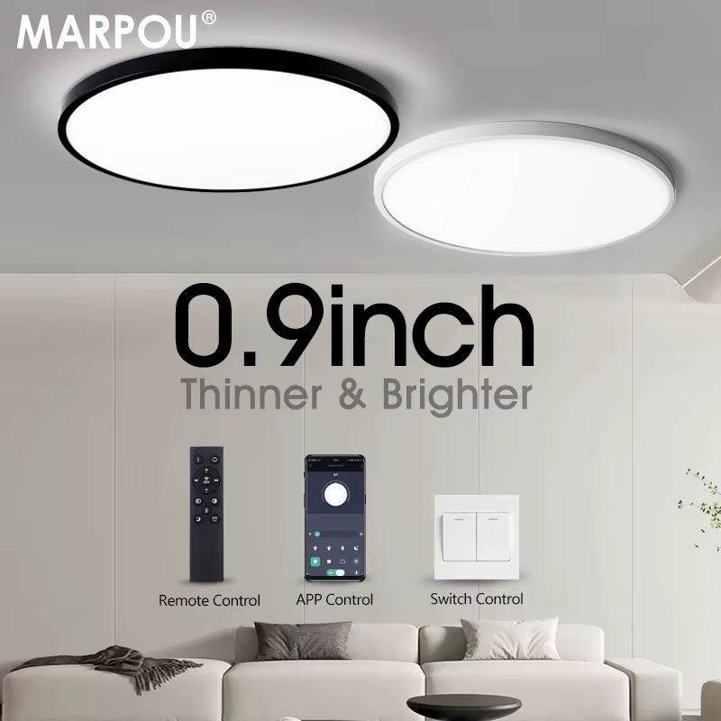 MARPOU 2 cm Ultra-mince LED plafonnier 24 W 28 W 38 W 48 W blanc chaud blanc froid blanc neutre inté