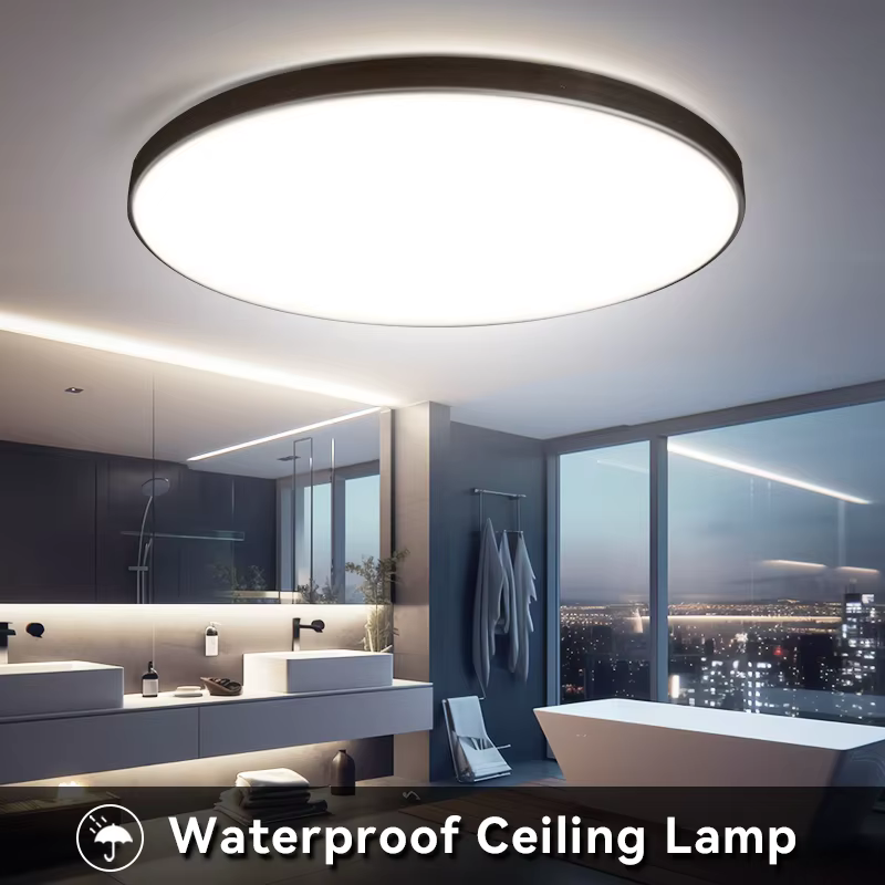 Plafonnier Bambou Led Rond Étanche De 18W, 30W,40W,Decken Lampe Led Luminaire De Plafond Pour Cuisin