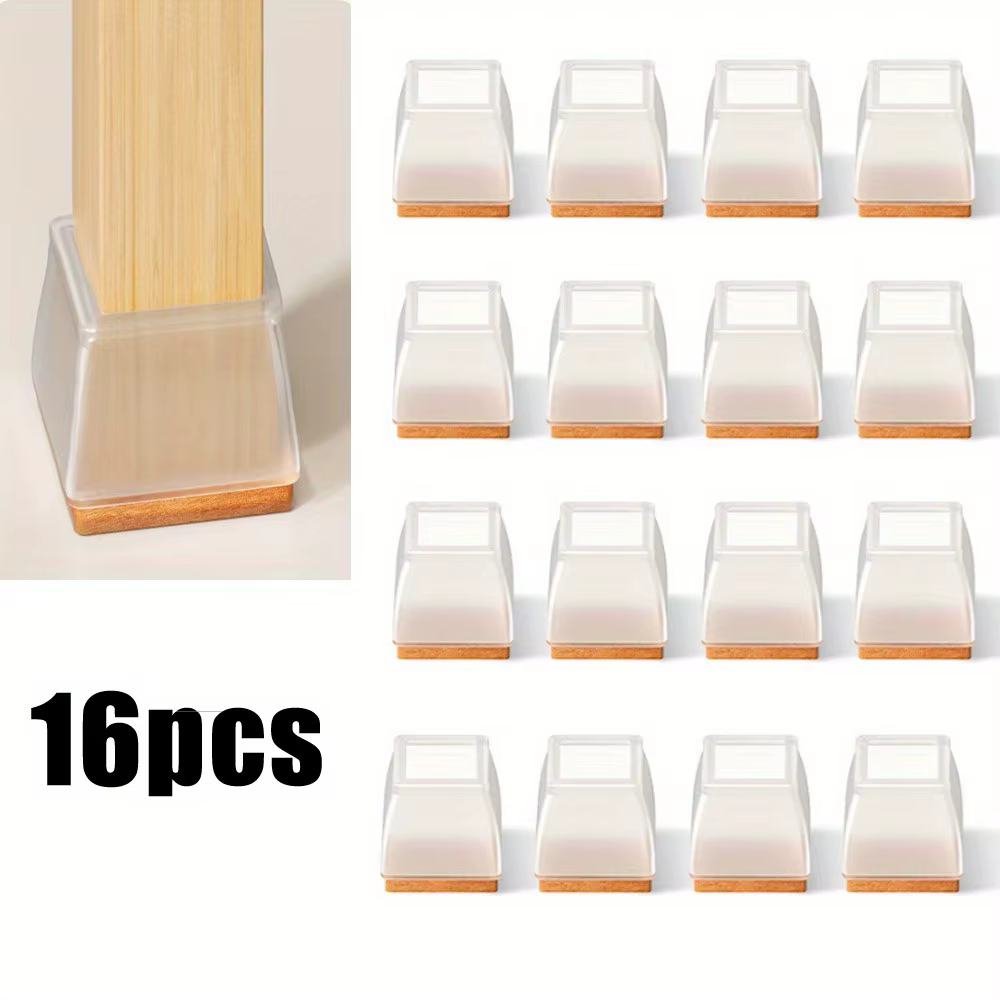 Protecteurs de sol en feutre de Silicone, 16 pièces, coussinet de pied pour meubles, protection des