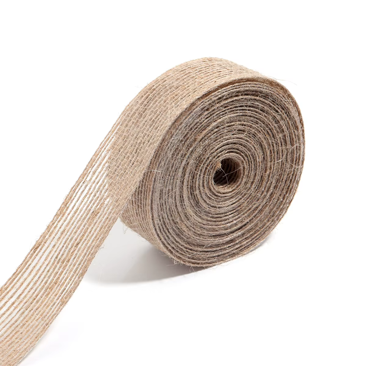 Rouleau de ruban en toile de jute naturelle vintage, 1 à 10 mètres/lot, creux, pour décoration de fê