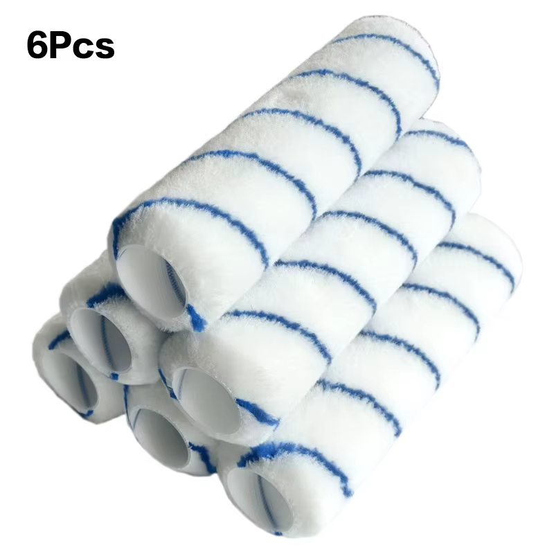 Rouleau de peinture à Cage en microfibre tissée, 9 pouces X 1.5 pouces, 6/10 pièces, avec pile moyen