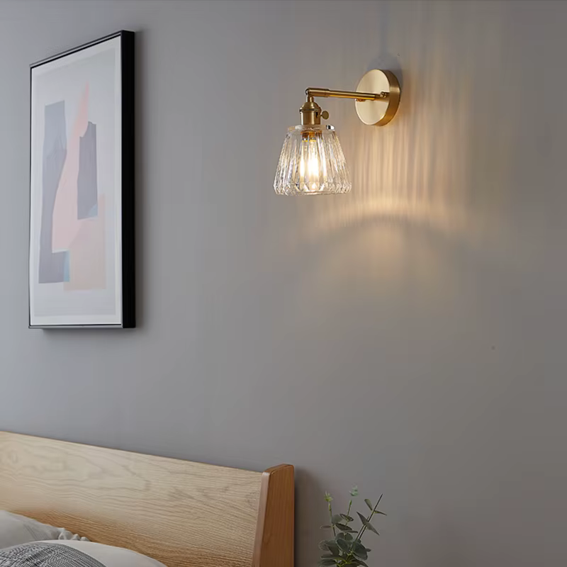 Applique Murale Nordique Moderne et Simple en Laiton et Verre, Luminaire de Luxe, Rétro Japonais, po