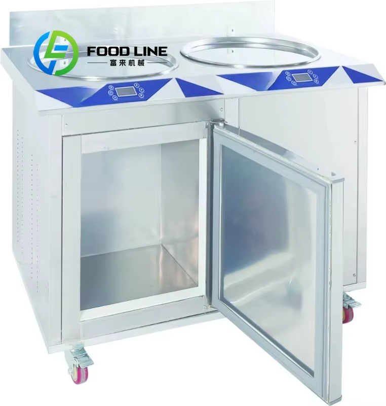 Machine à rouler la crème glacée frite à poêle unique, Machine à rouler la crème glacée