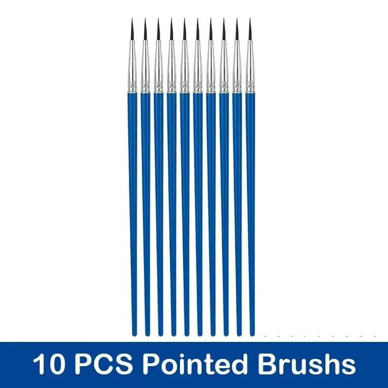 10/20/50 pièces ensemble de pinceaux à peinture acrylique avec pinceaux plats et ronds pointus artis