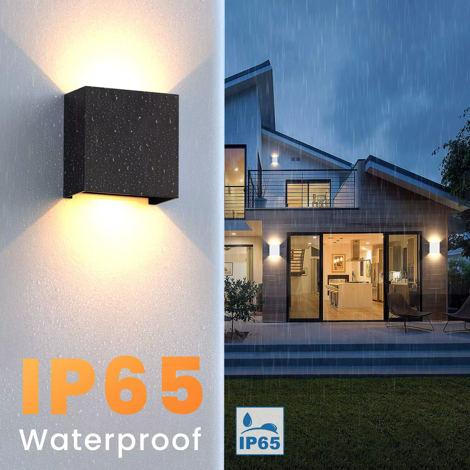 Appliques murales LED 6W, lampe murale moderne d'intérieur et d'extérieur IP65, lumières murales hau