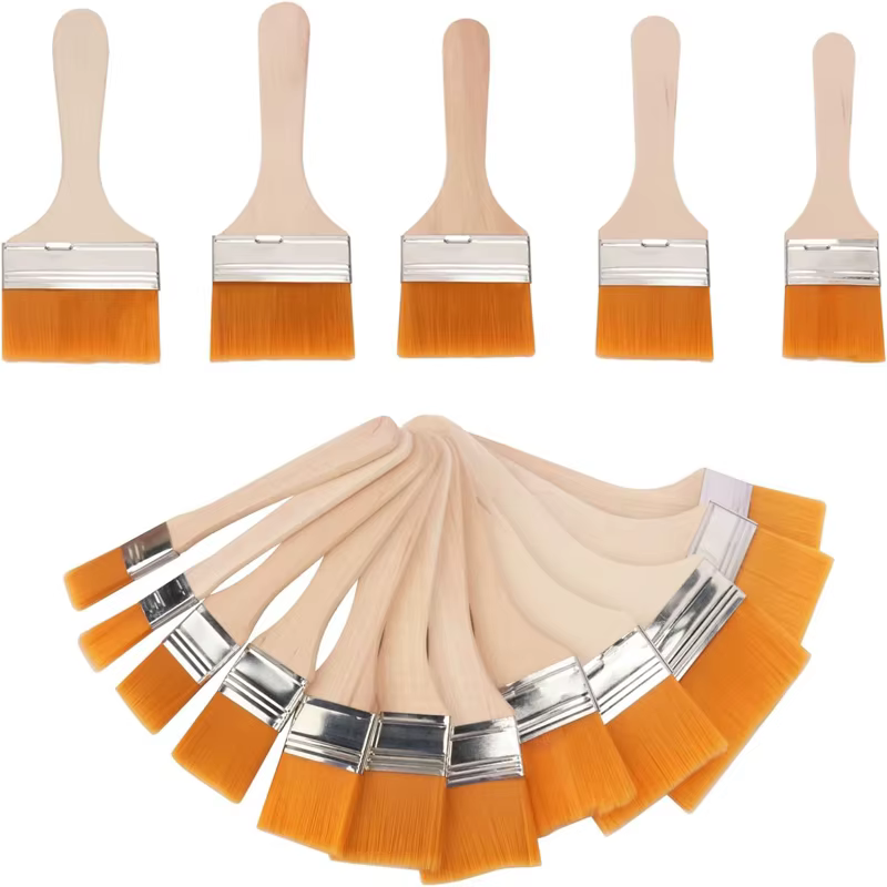 Ensemble de pinceaux de peinture artistique 18 pièces - Pinceaux plats polyvalents avec poils en nyl