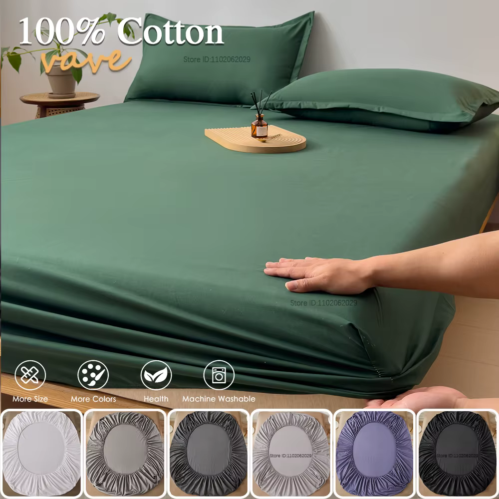 Drap-housse en coton 160x200 90x200cm, couleur unie, avec bande élastique, housse de matelas réglabl