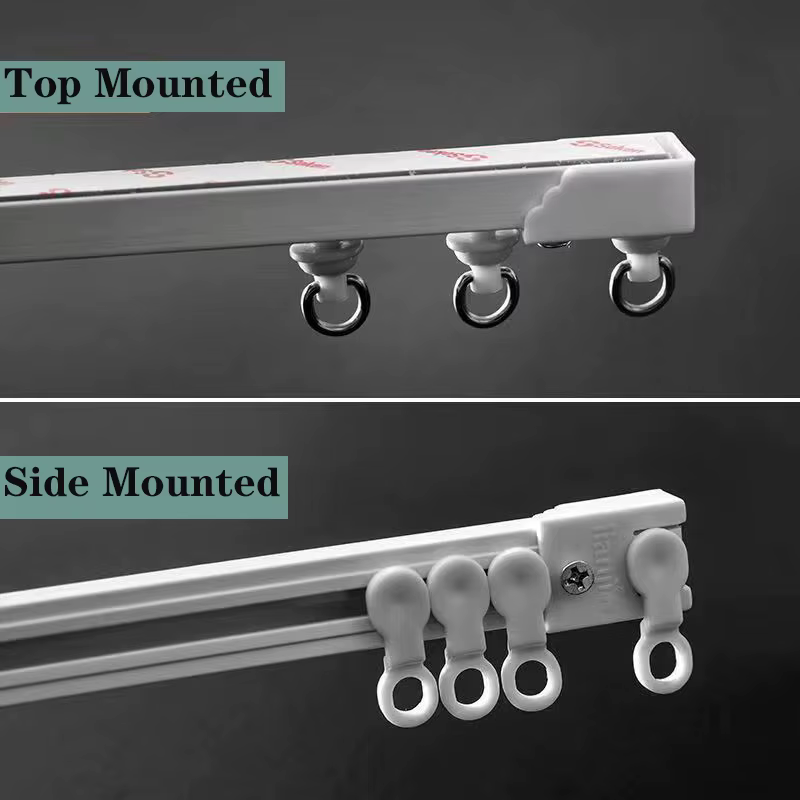 Rail de rideau auto-adhésif solide sans poinçonnage, piste coulissante Nano silencieuse, accessoire 