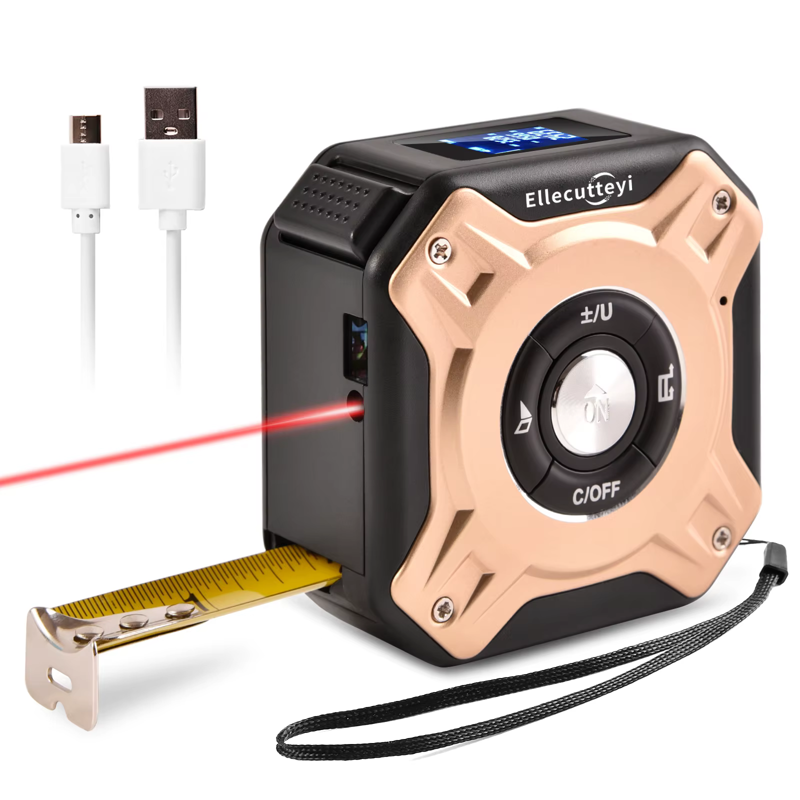 Ruban à mesurer Laser 40/60M, télémètre numérique rétractable en acier inoxydable, outil de mesure L