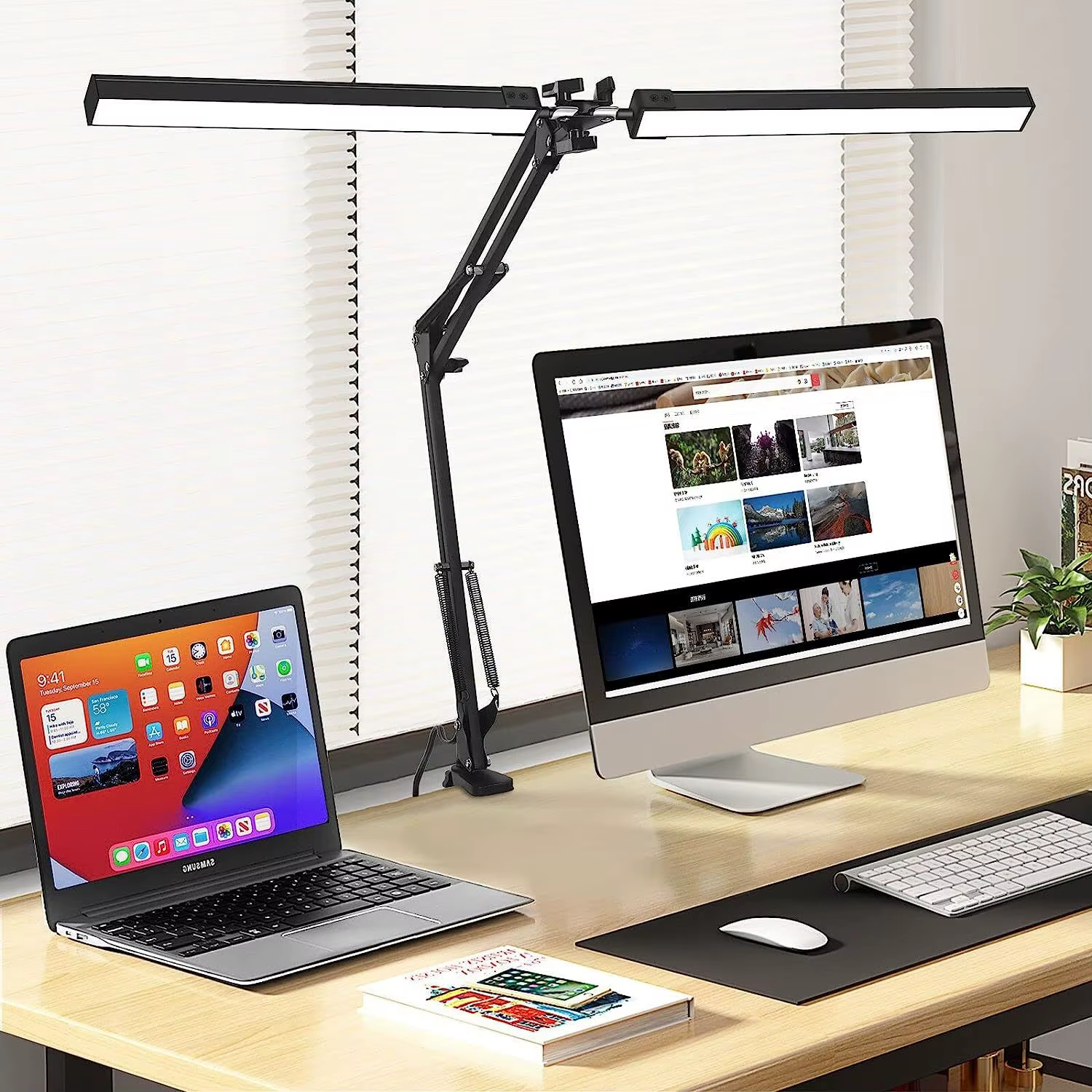 Lampes de bureau LED à intensité variable en continu, moniteur d'ordinateur, lampe de Table USB pour