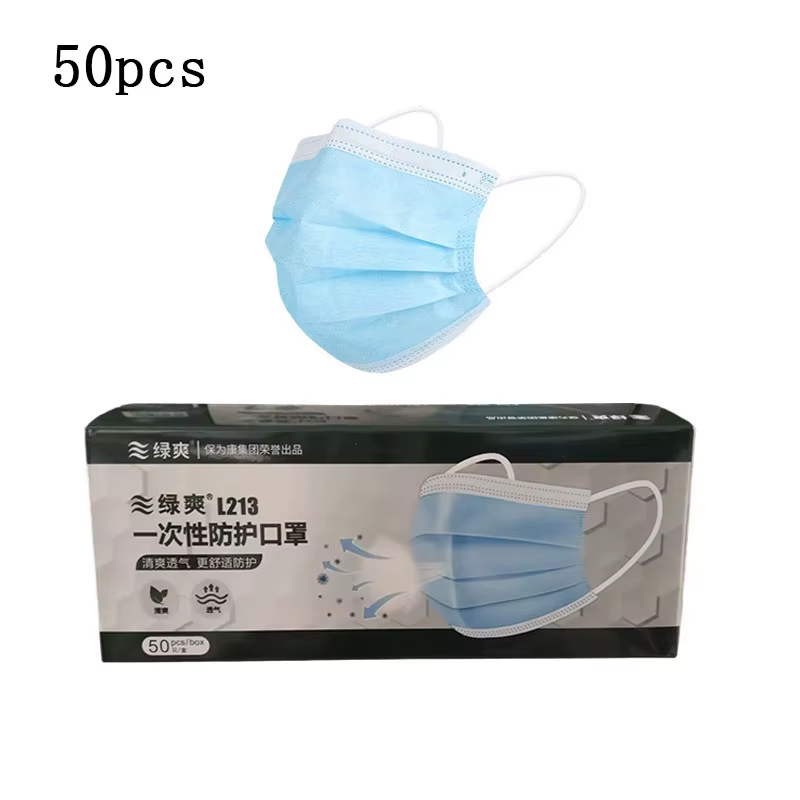 Masque jetable à charbon actif, 50 pièces, masque de protection respirant et confortable à quatre co