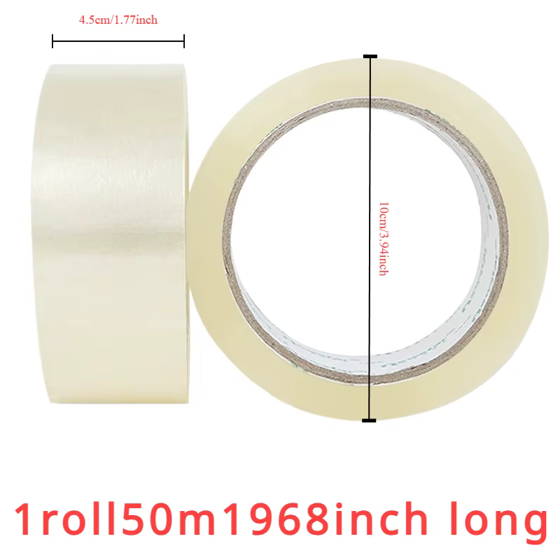 Rouleau de ruban adhésif Transparent largeur 4.8cm1.89 pouces, ruban d'étanchéité en plastique haute