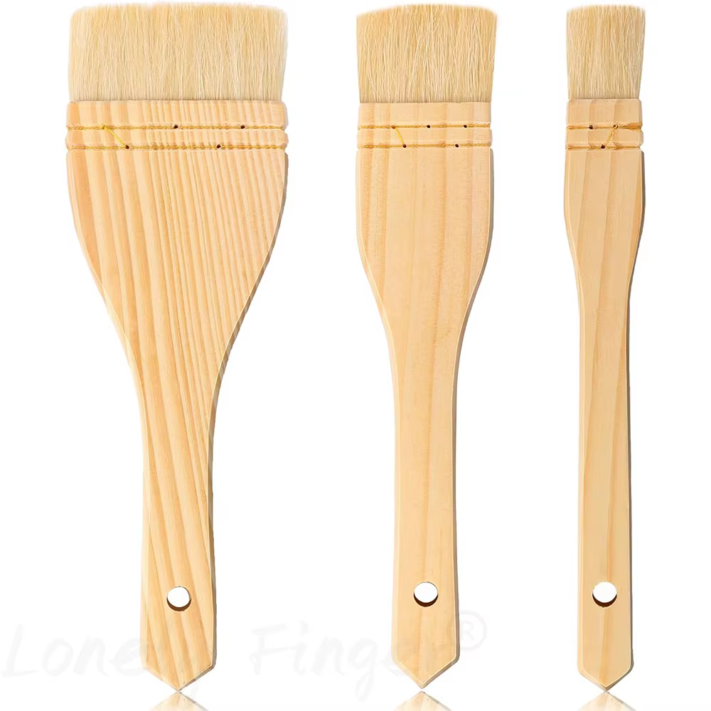 Pinceaux à base de merde plats, ensemble de peinture d'artiste, poils de mouton, lavage pour aquarel