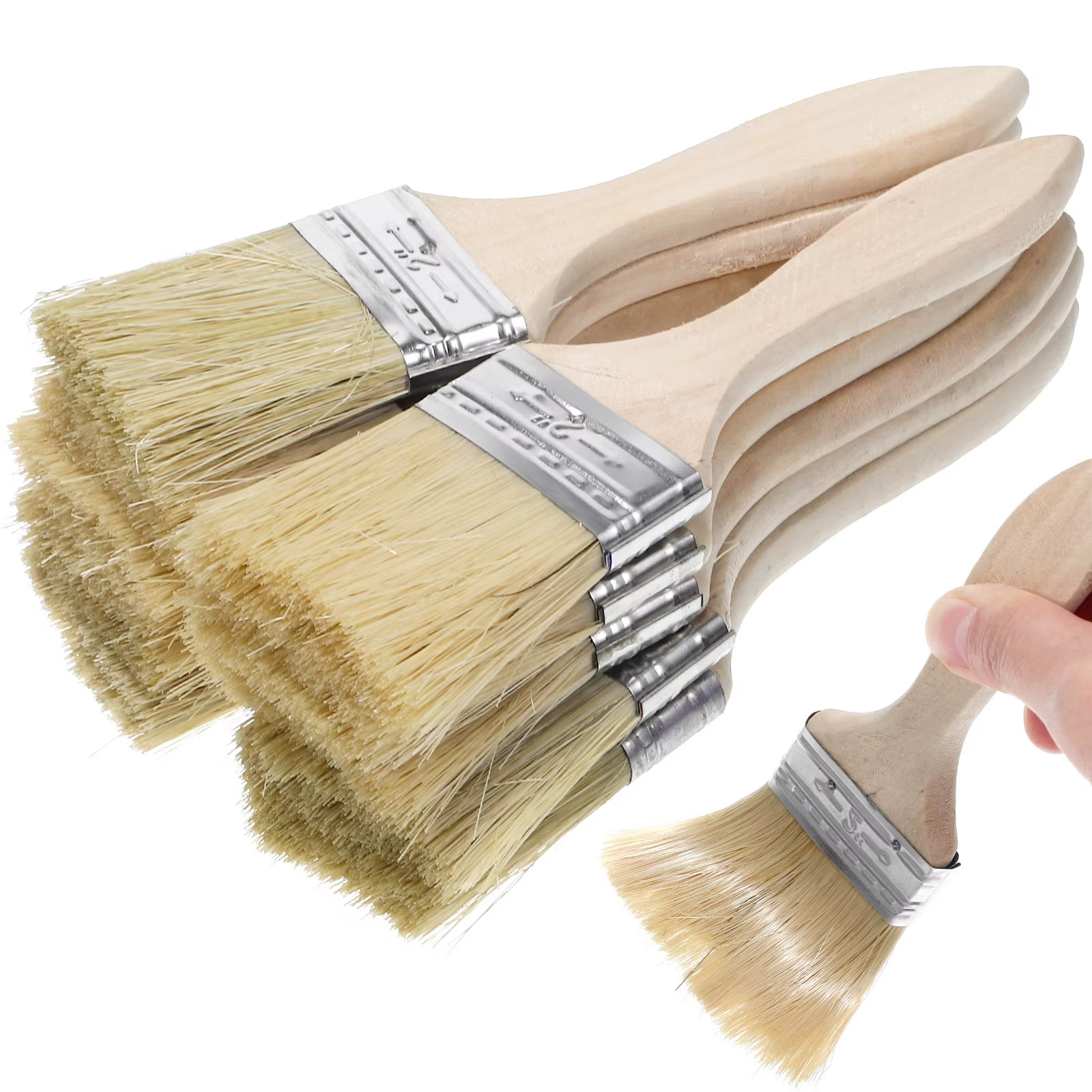Pinceaux à peinture pour mur, 10 pièces, jointure pour maçonnerie, soie mélangée épaisse, manche en 