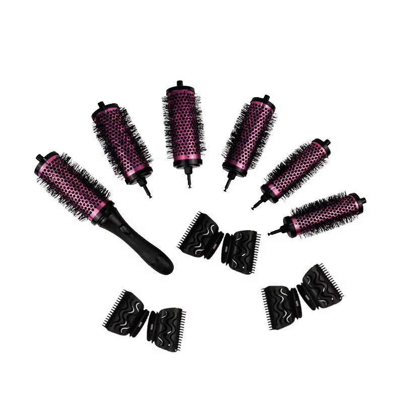 Brosse à cheveux ronde avec pinces de positionnement pour le séchage et le coiffage, ensemble de bro