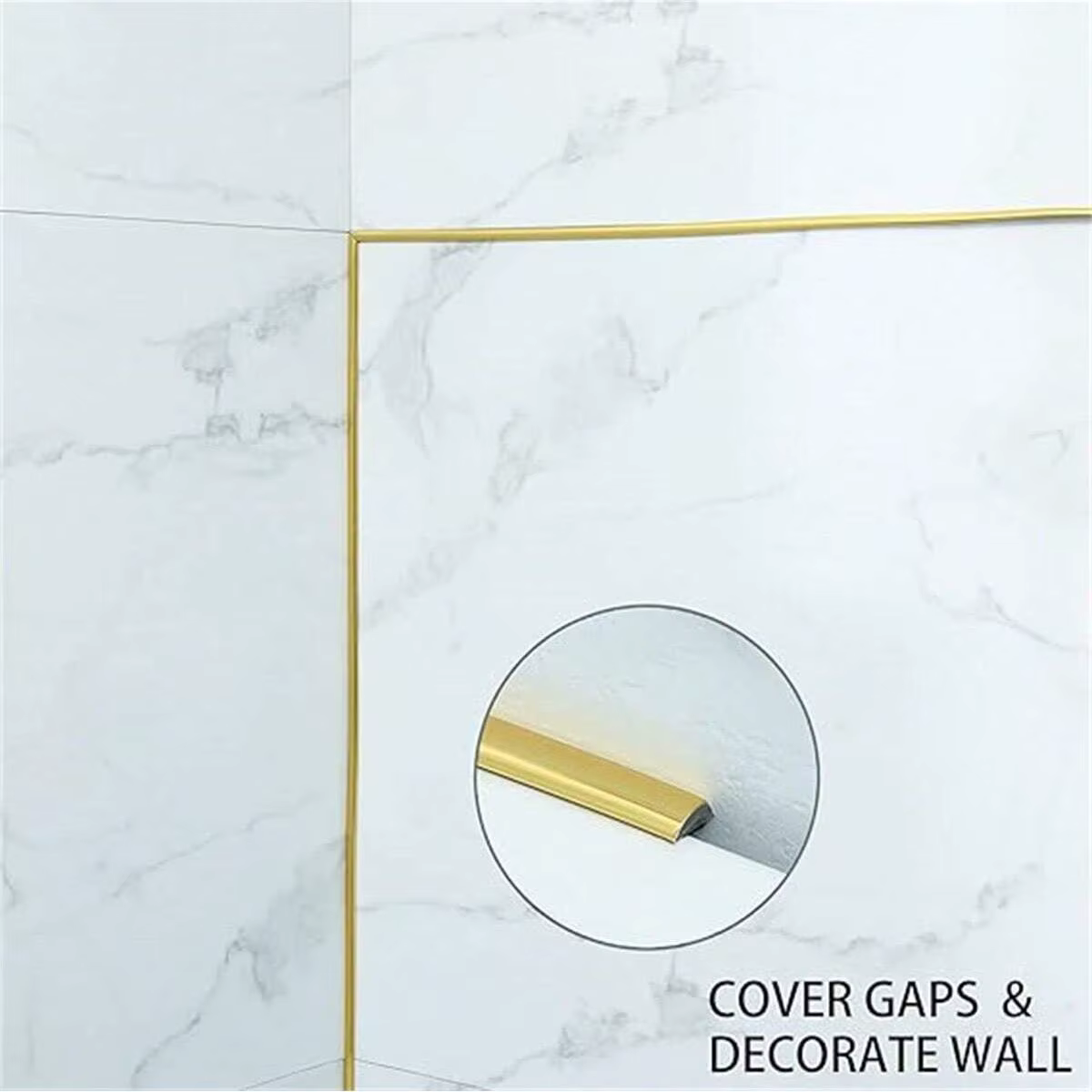 Autocollant mural de ligne de décoration en PVC doré