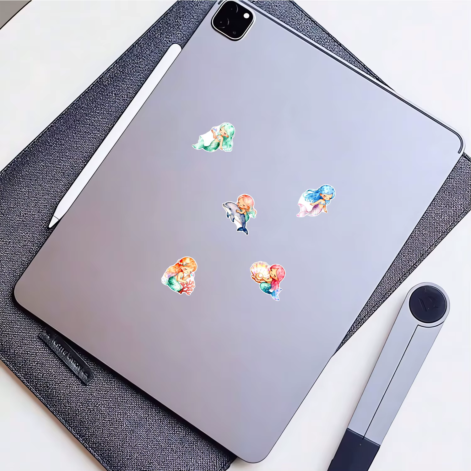 1 rouleau (500 pièces) aquarelle irrégulière dessin animé jolies sirènes autocollant décalcomanies Art adornement décoration de la maison étanchéité papeterie étiquettes