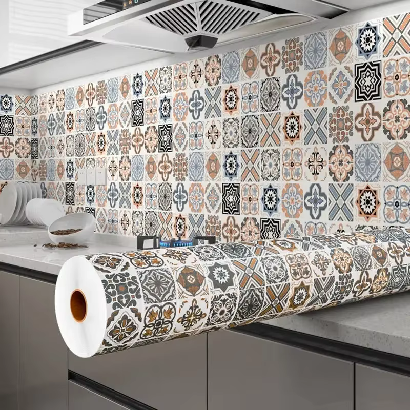Carrelage 3D étanche armoire papier peint décor à la maison meubles vinyle mur auto-adhésif PVC