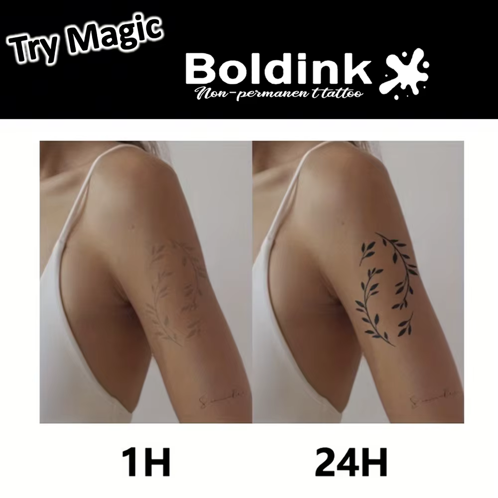 Tatouage temporaire de ruban gracieux, dure jusqu'à 15 jours, autocollant semi-permanent magique imperméable de nouvelle technologie.