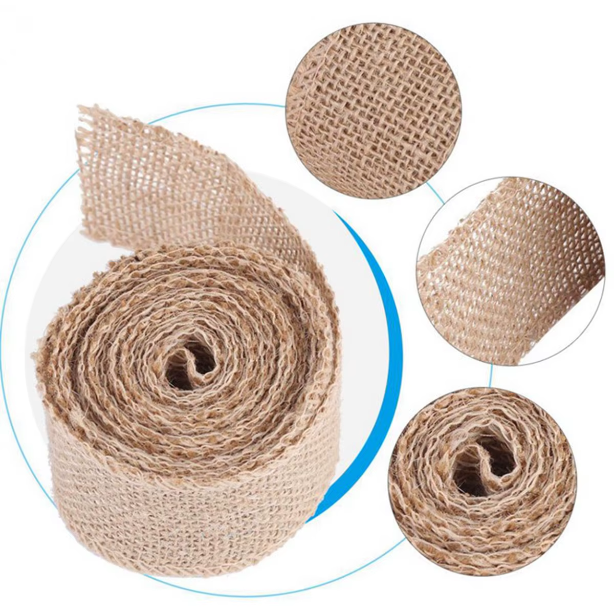 Zerolife-Rouleaux de Toile de Jute Naturelle Rétro Vintage