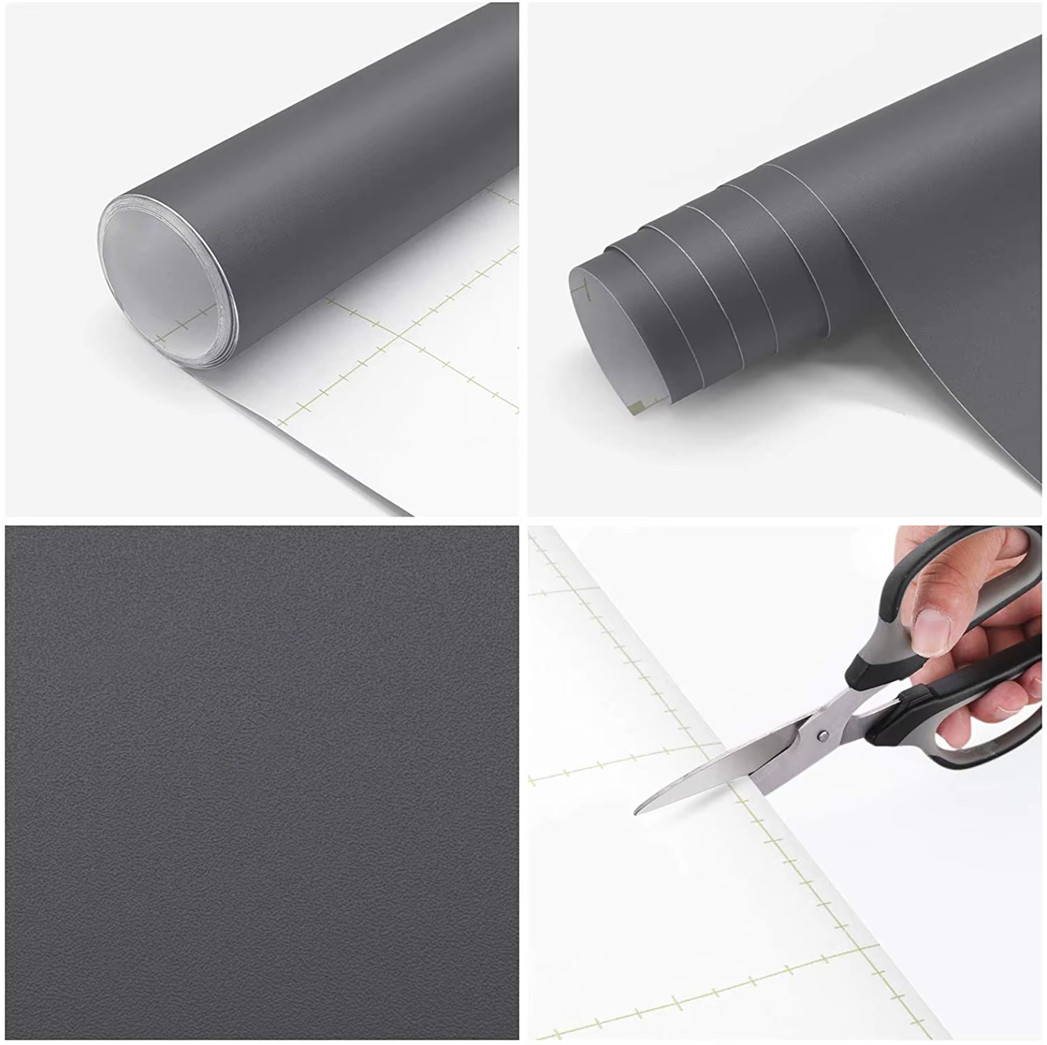 Papier peint auto-adhésif en PVC noir mat