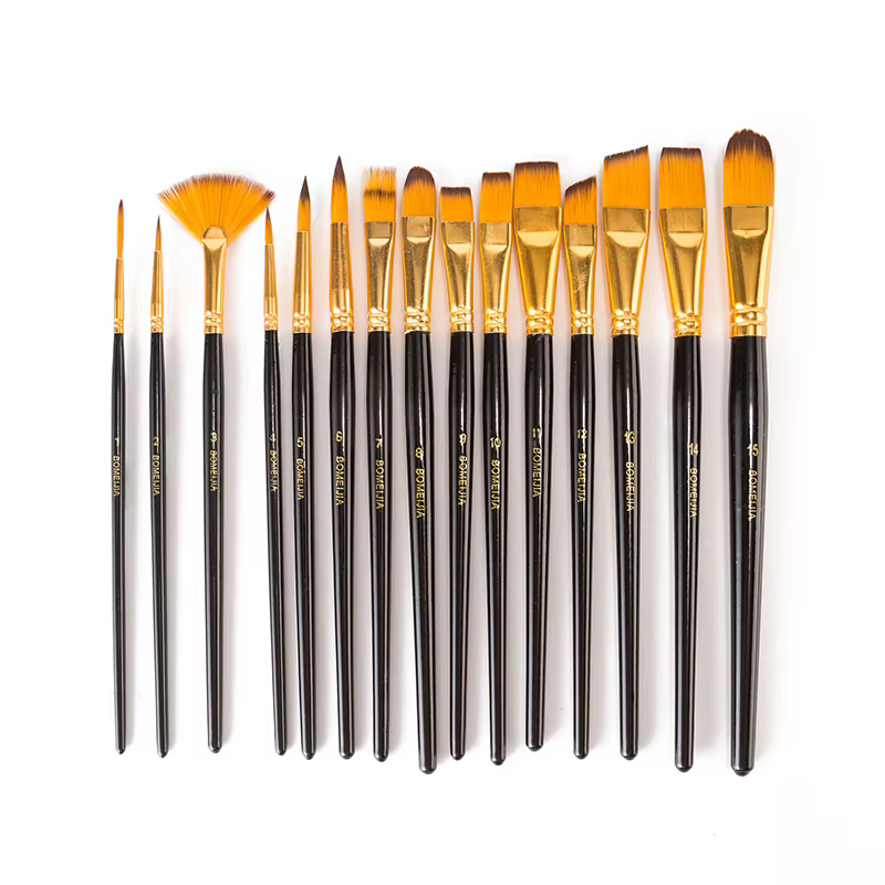 Ensemble de pinceaux et Palette avec 12 pinceaux et sac en toile pour aquarelle, peinture acrylique à l'huile, 12 pièces
