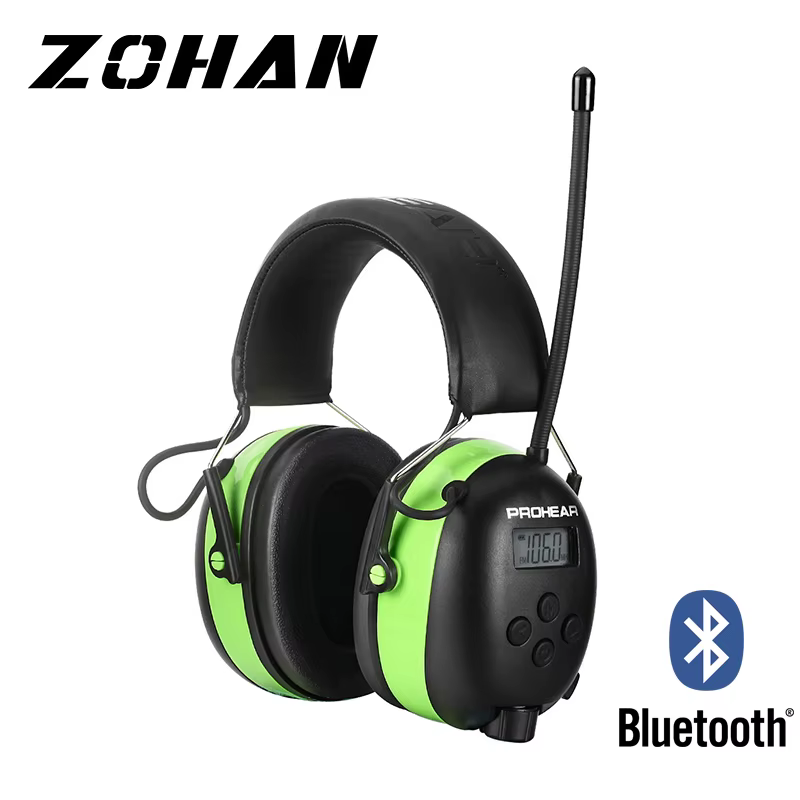 Casque Bluetooth de protection auditive, cache-oreilles électroniques avec radio AM/FM 5.0 pour la sécurité lors de la tonte, batterie au lithium 2000 mAh