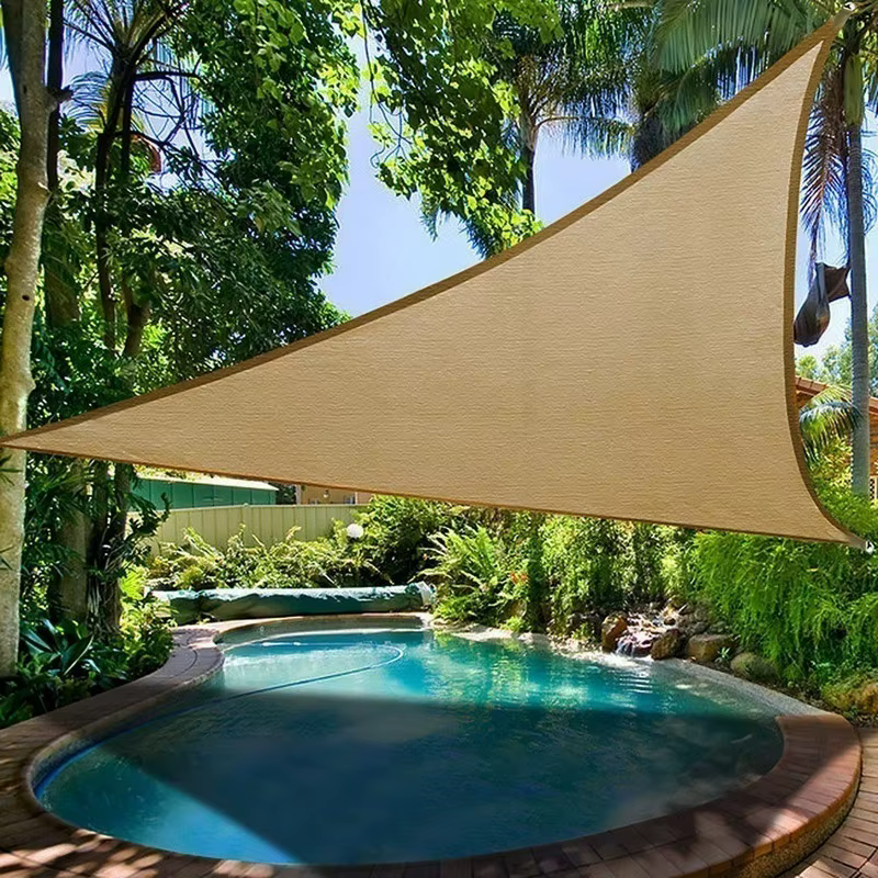 Voile d'ombrage triangulaire imperméable anti-UV pour patio, jardin, cour, piscine, abri de voiture, 3x3x3m 4x4x4m 6x6x6m