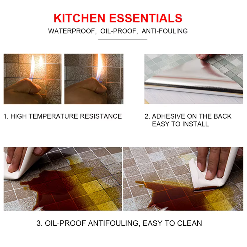 Autocollant mural imperméable pour salle de bain