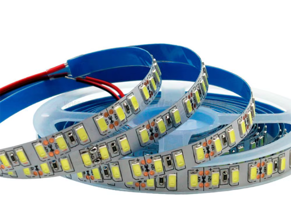 Bande lumineuse flexible à LED, 12V, 5m, 5630 5730, étanche IP20, IP65, blanc chaud/froid, rouge/vert/bleu, 4000K, 60LED/m ou 120LED/m