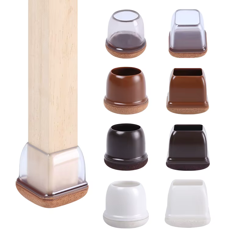 Protecteurs de pieds de chaise de table transparents