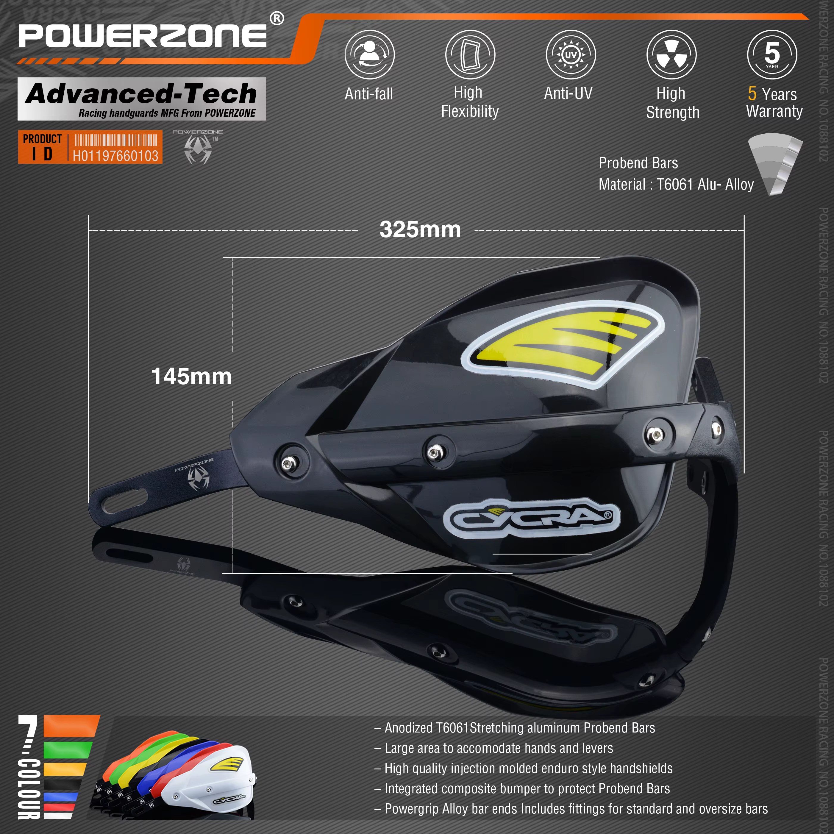 Powerzone-Protège-mains Probend pour moto Honda, guidon RL, KTM ADV EXC, Enduro Husqvarna TE, CRF, WRF, DRZ, KLX, D343 Bike