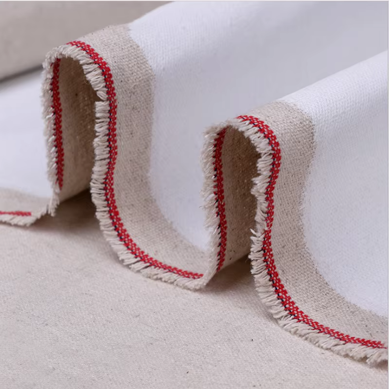 Toile vierge apprêtée en mélange de lin