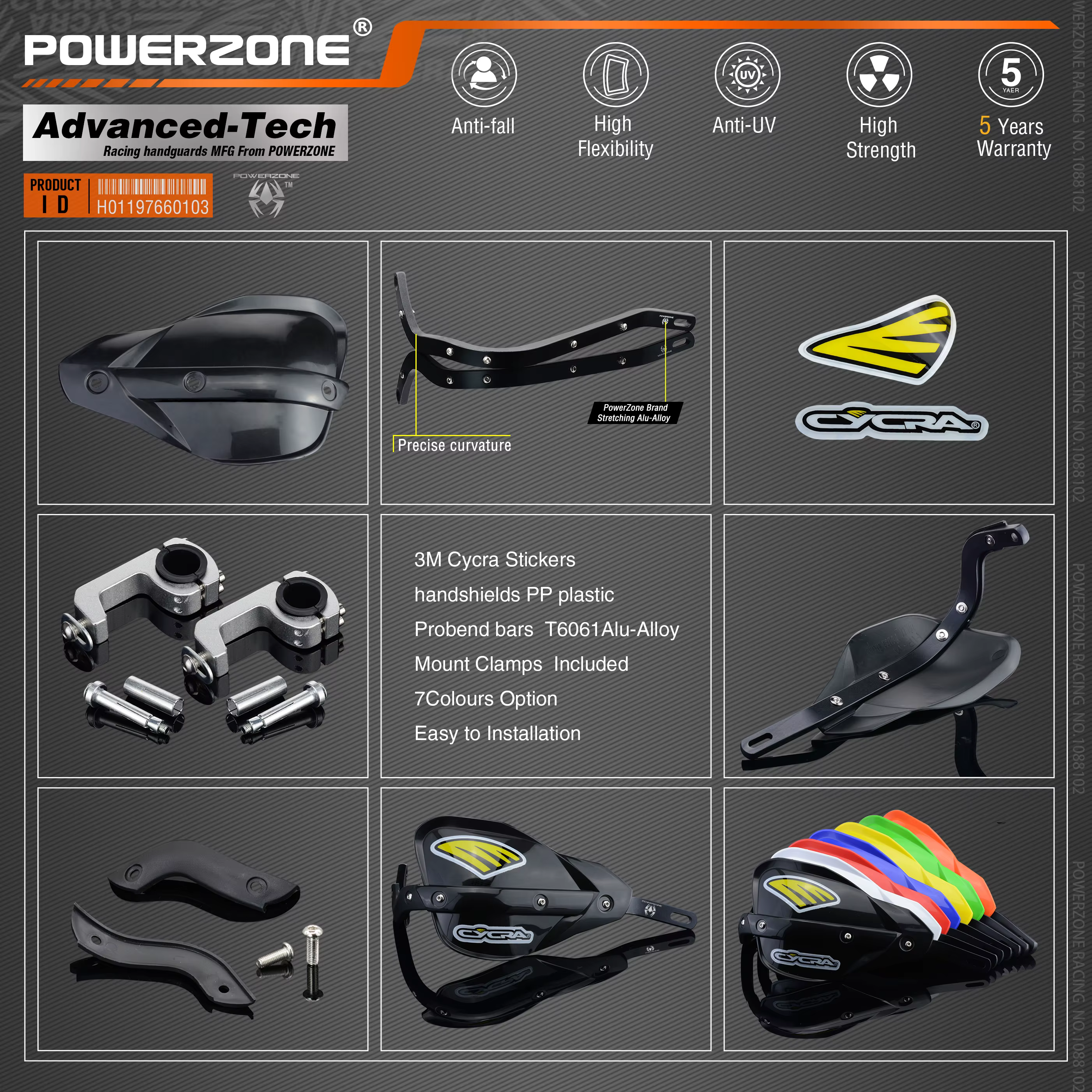 Powerzone-Protège-mains Probend pour moto Honda, guidon RL, KTM ADV EXC, Enduro Husqvarna TE, CRF, WRF, DRZ, KLX, D343 Bike