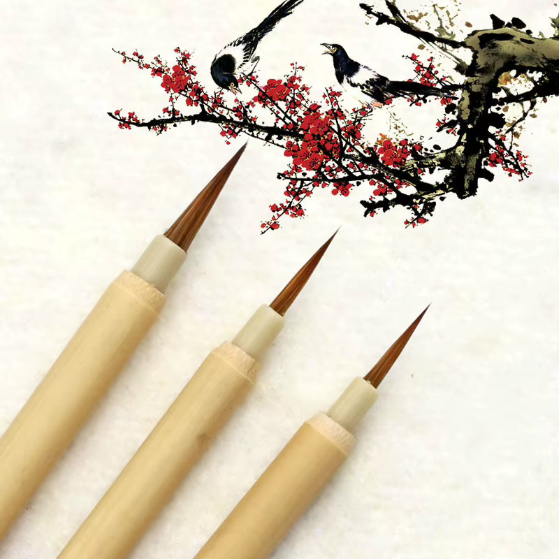 Pinceaux de calligraphie chinoise, peinture à l'huile d'interconnexion chinoise, pinceaux de ligne fine, stylo de ligne de crochet de cheveux de belette, écriture régulière de jetée