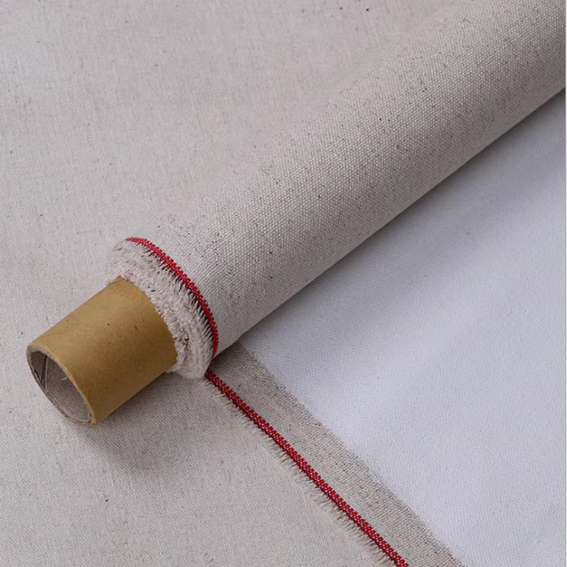 Toile vierge apprêtée en mélange de lin