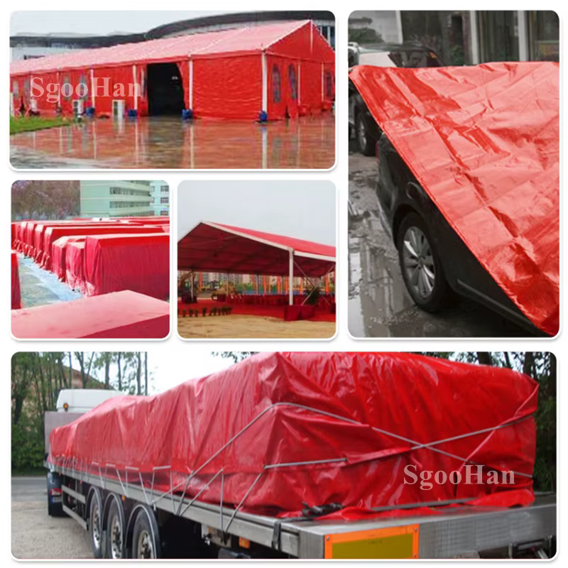 Bâche en PE rouge imperméable